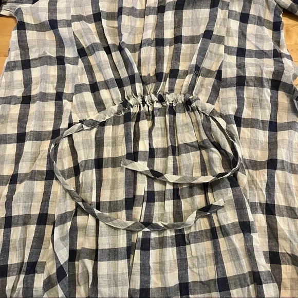 RYU Plaid Button Up Tie Waist Tunic Shirt Belt Lace Size Medium NWT - Picture 10 of 11